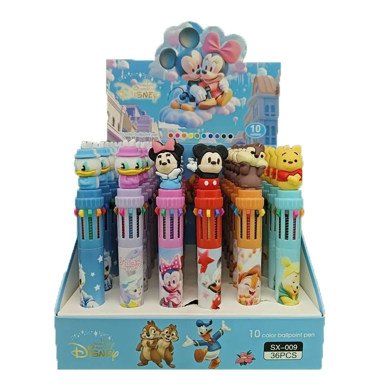 

18/36 шт., мультфильм Дисней, Микки, Дональд Дак, Медведь Пух, 10 цветов, шариковая ручка, милые шариковые ручки, школьные и офисные письменные принадлежности