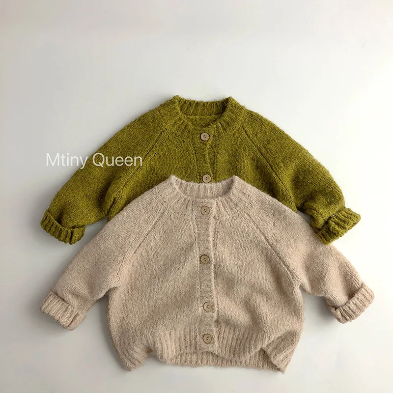 Autumn Winter Cardigan Coat Kids Boys Girls Sweaters Solid Sweaters 1-7Years Children Knit Sweater High Quality