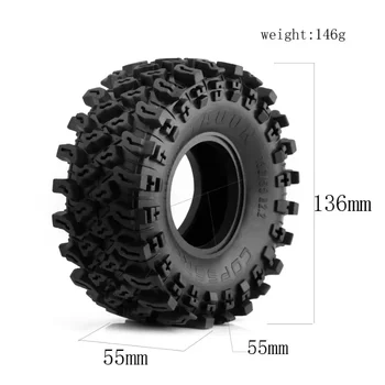 4個135毫米(2.2吋)橡膠輪胎,適用於1/10遙控攀爬車Axial SCX10 Pro Wraith Capra RR10 Trxs TRX4 YK4082 8 最佳銷售 2.2 履帶輪胎 - №5