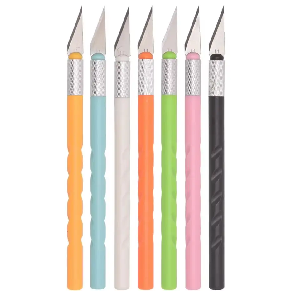 

Plastic Handle Graver Scalpel Knife Wood Paper Cutter Craft Pen Engraving Cutting Supplies DIY Stationery Utility 200pcs/lot