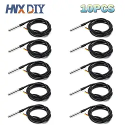 10PCS Waterproof DS18B20 thread temperature probe temperature sensor Stainless steel package 1m 2m 3m 5m 18B20 wire for arduino