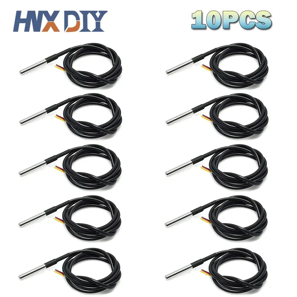 10 sztuk wodoodporny DS18B20 gwint sonda temperatury czujnik temperatury pakiet ze stali nierdzewnej 1m 2m 3m 5m 18B20 drut dla arduino