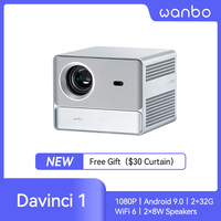 Wanbo DaVinci 1 Projector Android 9.0 Proyector 1080P Home Theater Auto Focus 5G WiFi6 Portable Beam Projector For Home