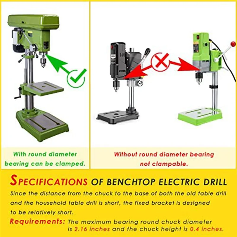 Square Hole Drill Bit Adapter for Installation and Disassembly -Mortising Attachment for Drill Press, for Drill Machines