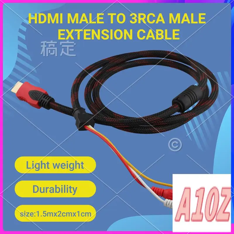 

0Z-US 5Ft To 3 RCA Video Audio AV Component Converter Adapter Cable For HDTV