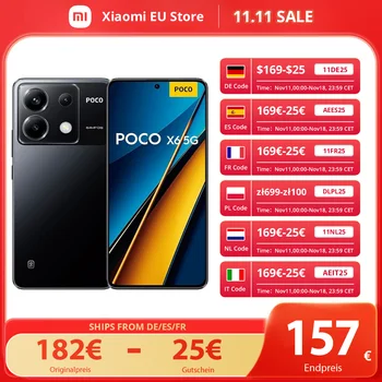 Global Version POCO X6 5G NFC Snapdragon 7s Gen 2 120Hz Flow AMOLED Display Smartphone 64MP Camera with OIS NFC 67W Charging