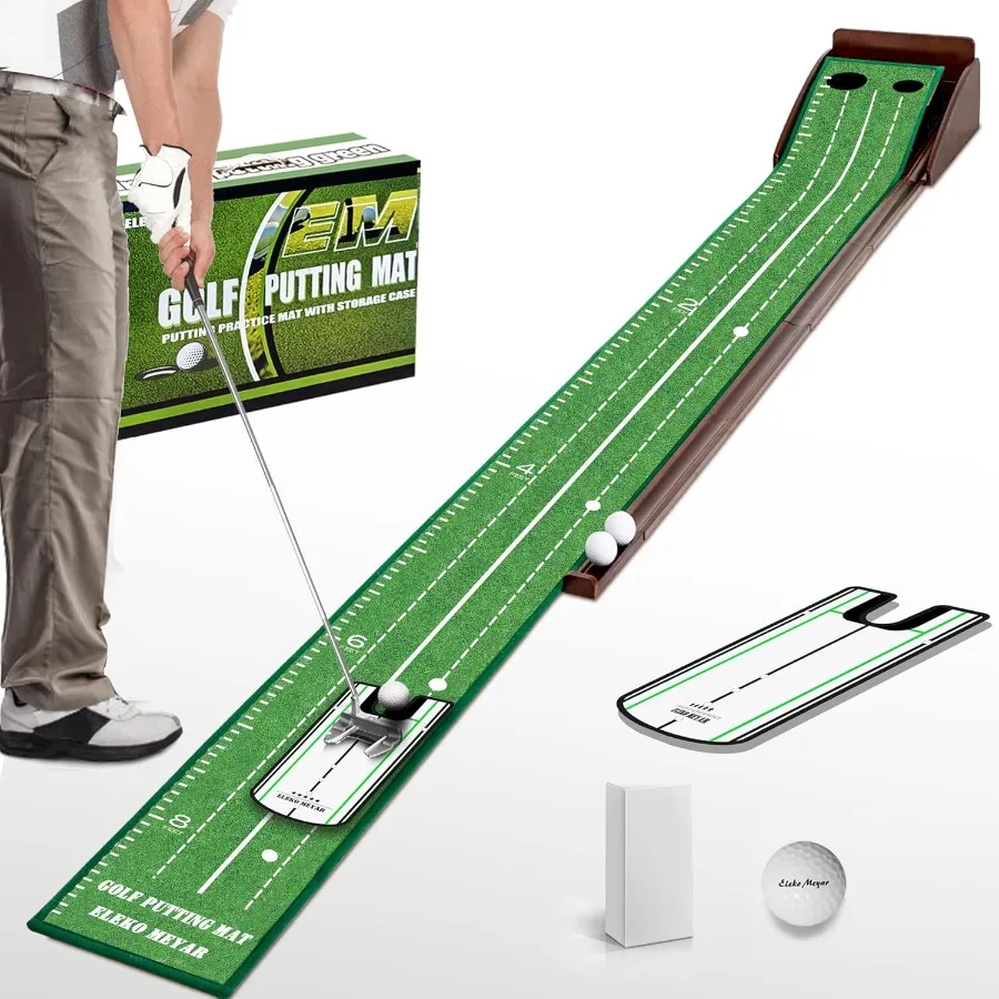

Indoor Golf Putting Mat with Ball for Indoor Practice Portable Easy to Clean Realistic Putting Surface for Home or Office Use I