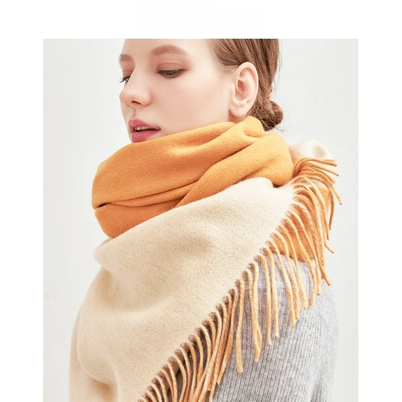 thi-chaud-double-face-double-couleur-laine-echarpe-poincon-deux-en-un-pour-les-femmes-hiver-coreen-sle-polyvalent-or-jaune-clair