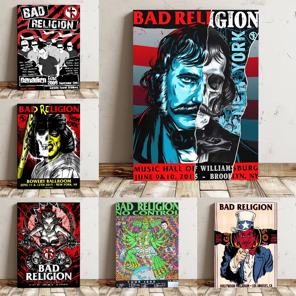 Póster de B-Bad R-Religion, pegatina artística de pared impermeable con impresión de alta calidad para Bar, decoración para sala de estar, regalo