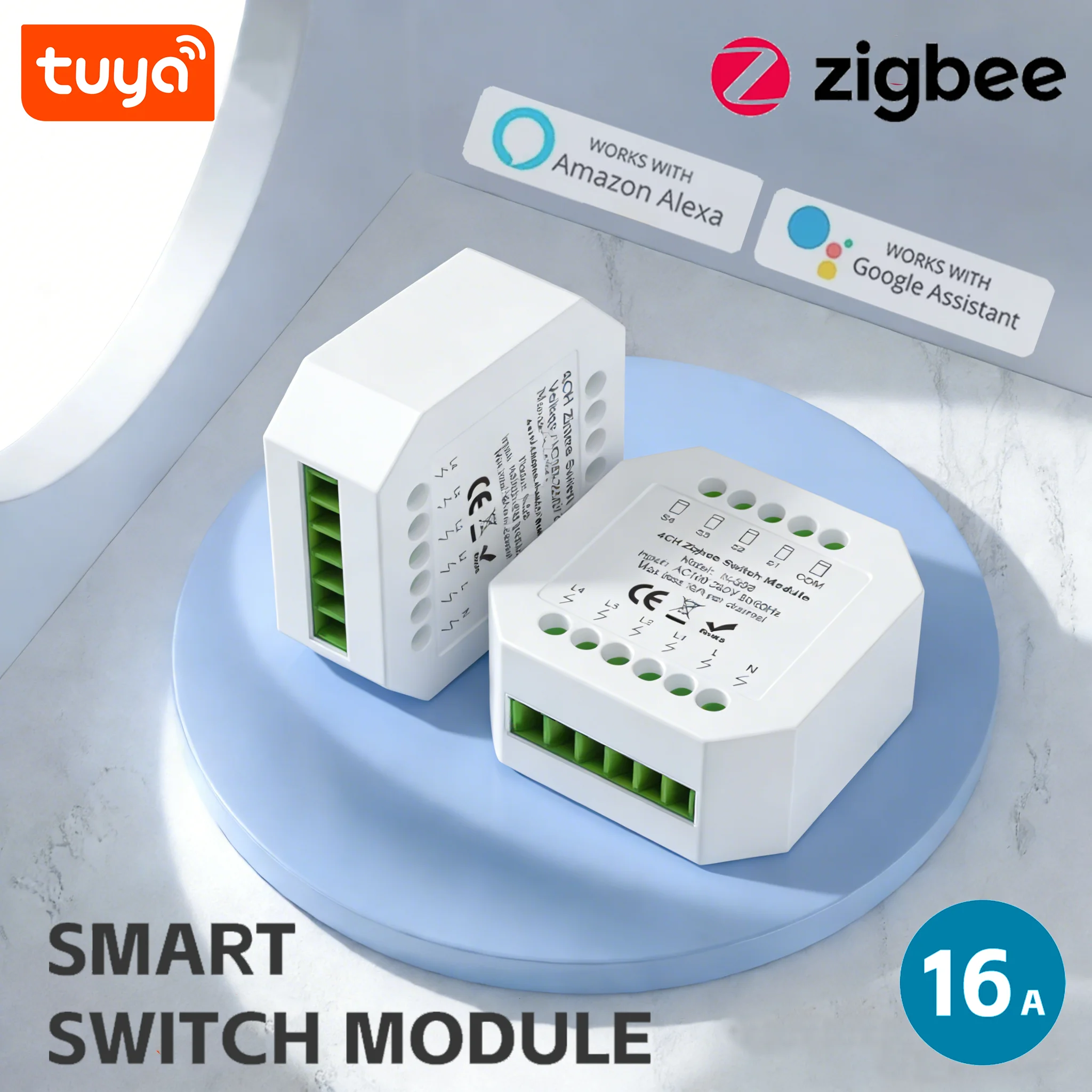 Tuya ZigBee Smart Switch Module 1/2/3/4 Channel 16A Remote Control by Smart Life APP Work with ZigBee Gateway for DIY Smart Home