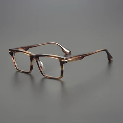 Retro acetate rectangular glasses frame for men and women business optical glasses frame making prescription glasses for myopia