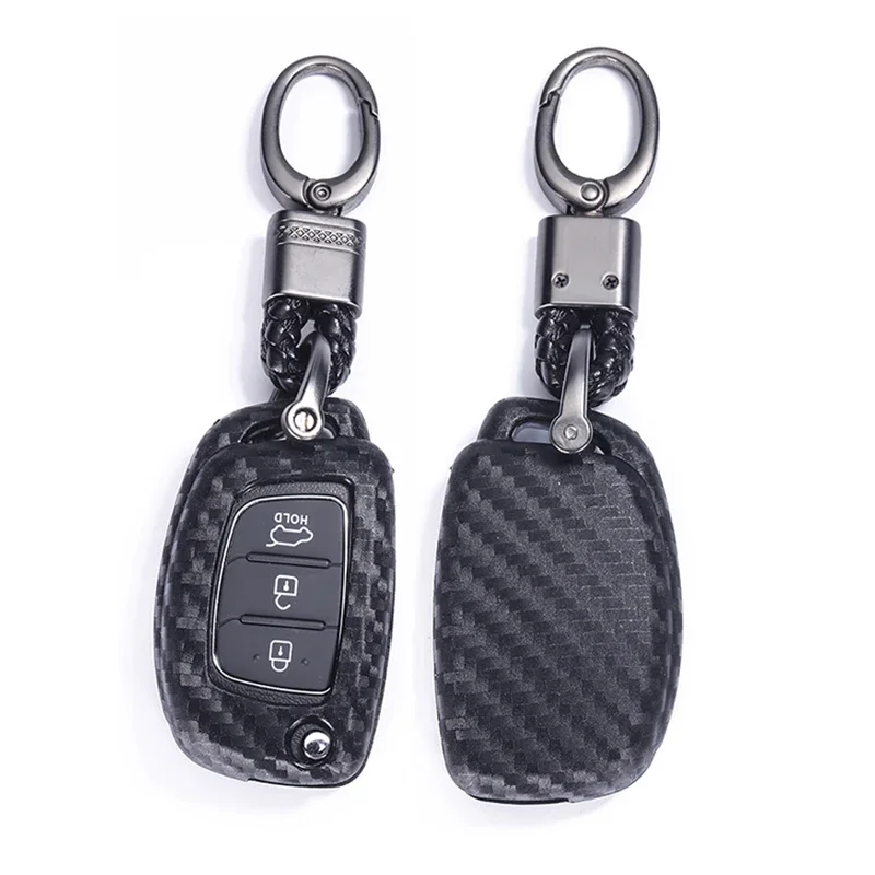 Silica Gel Car Key Case Cover for Hyundai Creta I10 I20 Tucson Elantra Santa Fe Protection Key Shell Skin Bag Only Case