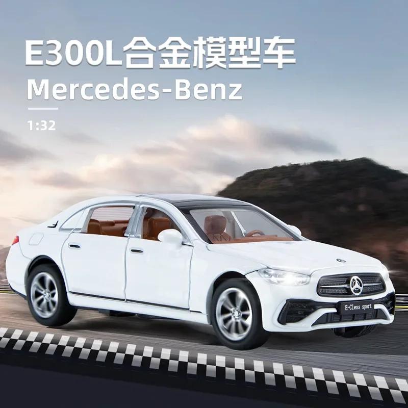 New1:32 Mercedes-Benz E300L High Simulation Diecast Metal Alloy Model car Sound Light Pull Back Collection Kids Toy Gifts