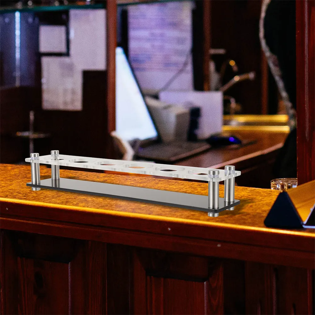 

2Pcs Beer Glass Rack Acrylic Shot Glass Holder Serving Tray 6 Hole Organizer Display Stand Bar Party Ktv Gathering