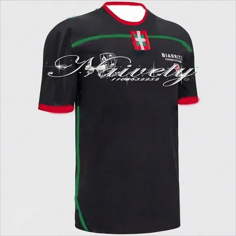 2026 صيف جديد الرجبي تي شيرت للبالغين الأطفال الرجال التدريب التجفيف السريع جيرسي للمراهقين Biarritz مروحة الملابس تي شيرت #2