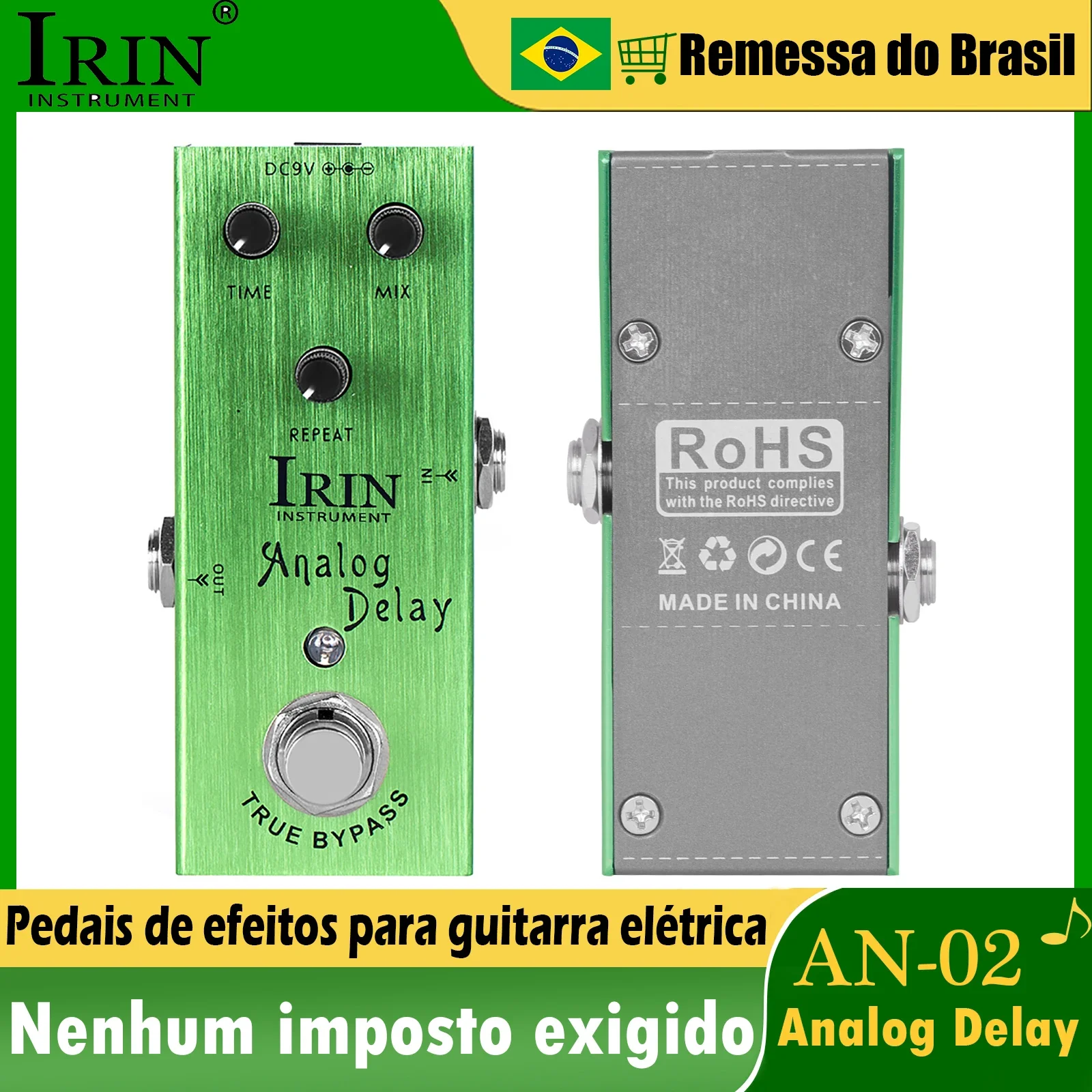 IRIN Analog Delay AN-02 Electric Guitar Effect Pedal Digital Circuit Delay Effect Warm True Bypass Pedal Guitar Accessories