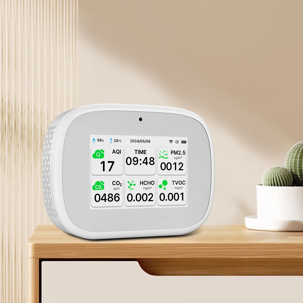 ggele Wall Mount Luchtkwaliteit Detector TVOC HCHO Co2 Kooldioxide Detector Draagbare Co2 Meter Gasanalysatoren