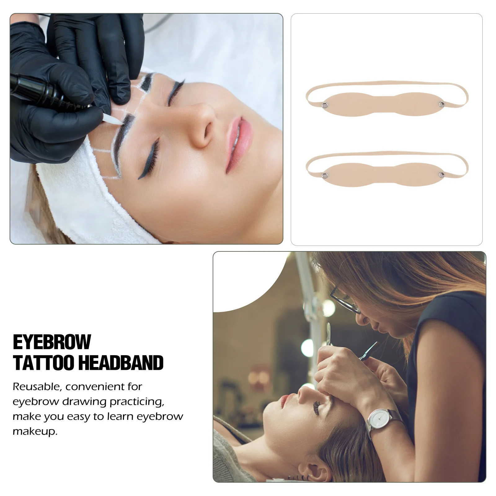 

10Pcs Head-Worn Eyebrow Practice Skin Premium Reusable Fake Skin for Makeup Training Beginner Friendly Lightweight Design Salon