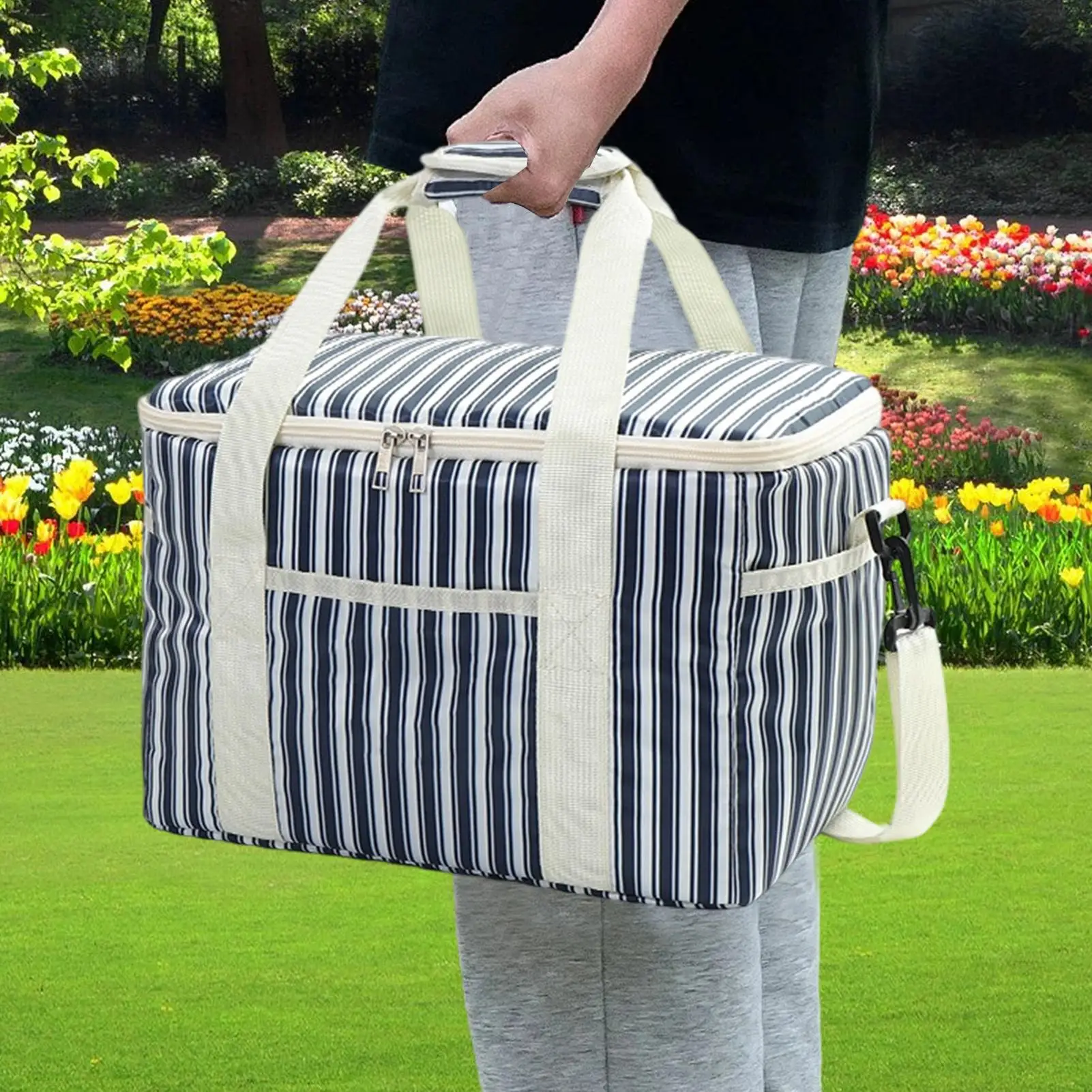 

Thermal Lunch Bag 15L Leakproof Cooler Removable Shoulder Strap Portable Food Container For Cold/Hot Food Men Women 32*22*22cm