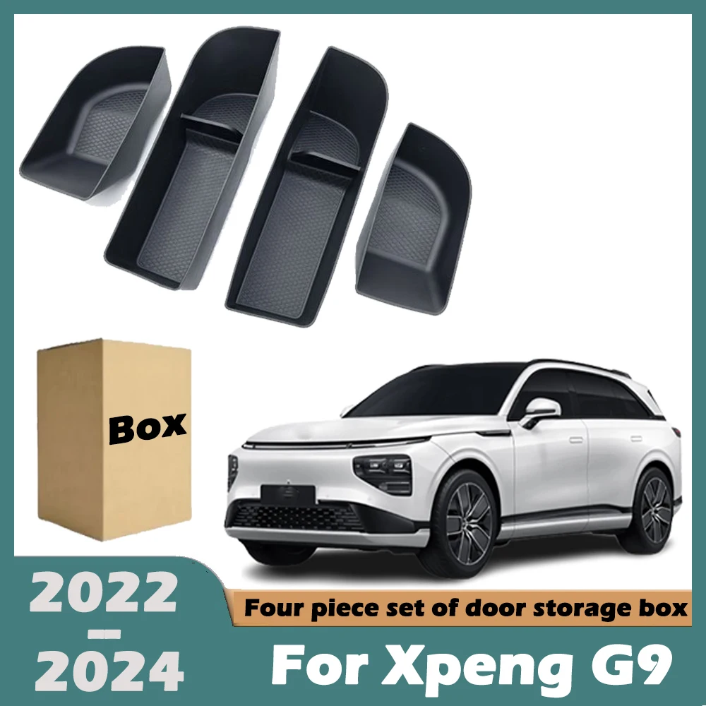 

For Xpeng G9 2022-2024 Door Side Storage Box TPE Front Rear Door Handle Organizer Tidying Car Accessories