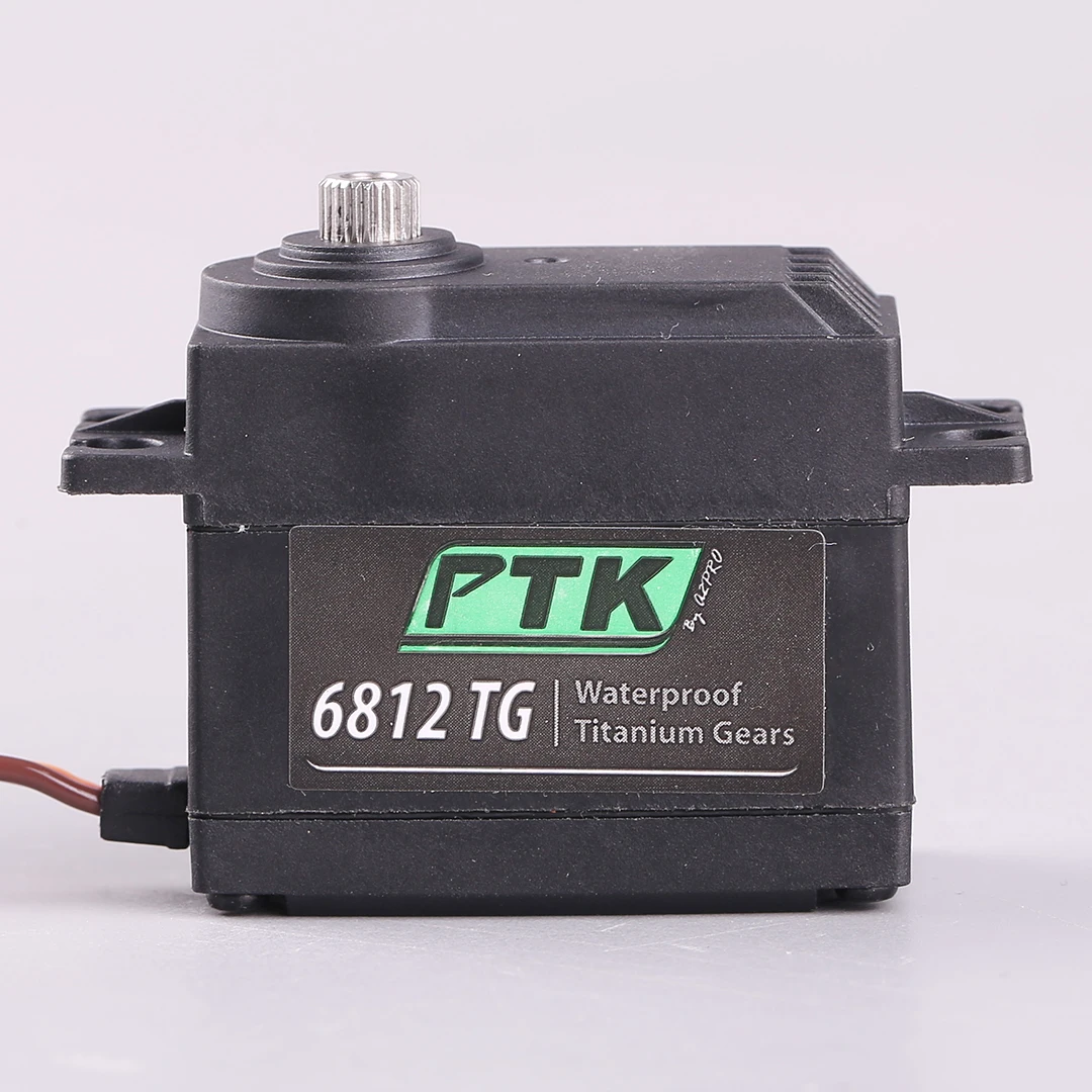 PTK 6812TG-D Standard Servo Motor High Torque Titanium Plated Metal Gear for Car Ship Model Splash Proof Metal Gear Servo