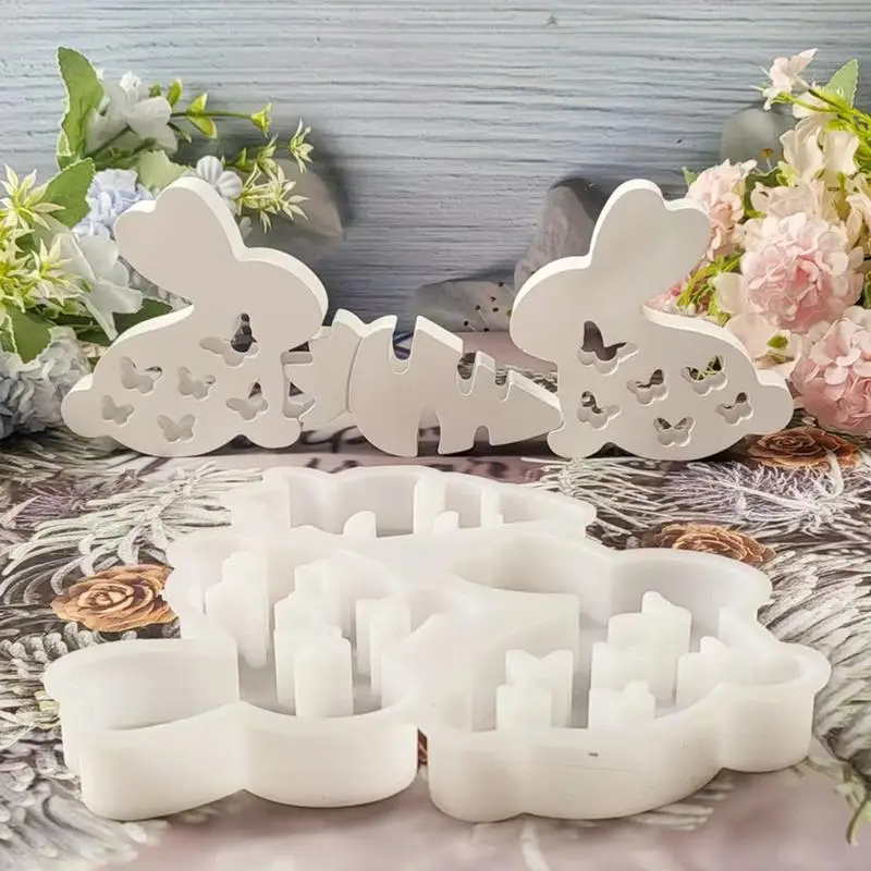 

Rabbit Silicone Mold Resin Rabbit Carrot Easter Bunny Molds Handicrafts Ornaments Home Decor Accessories Cement Plaster Mould