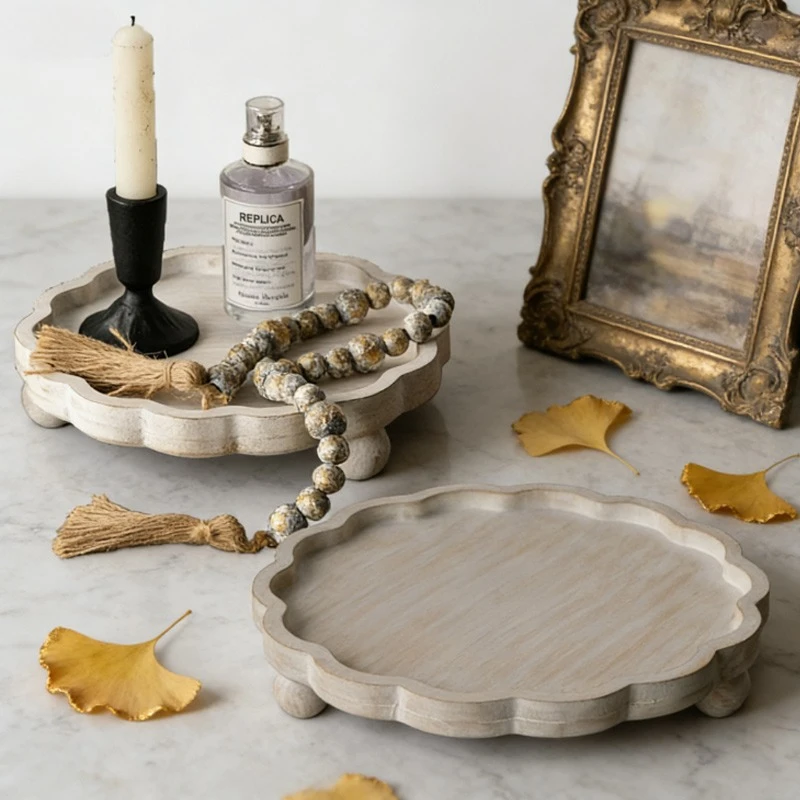 

Деревянный поднос в стиле ретро, прочный, прочный, несущая способность для домашнего хранения, креативное украшение, реквизит для фотосъемки