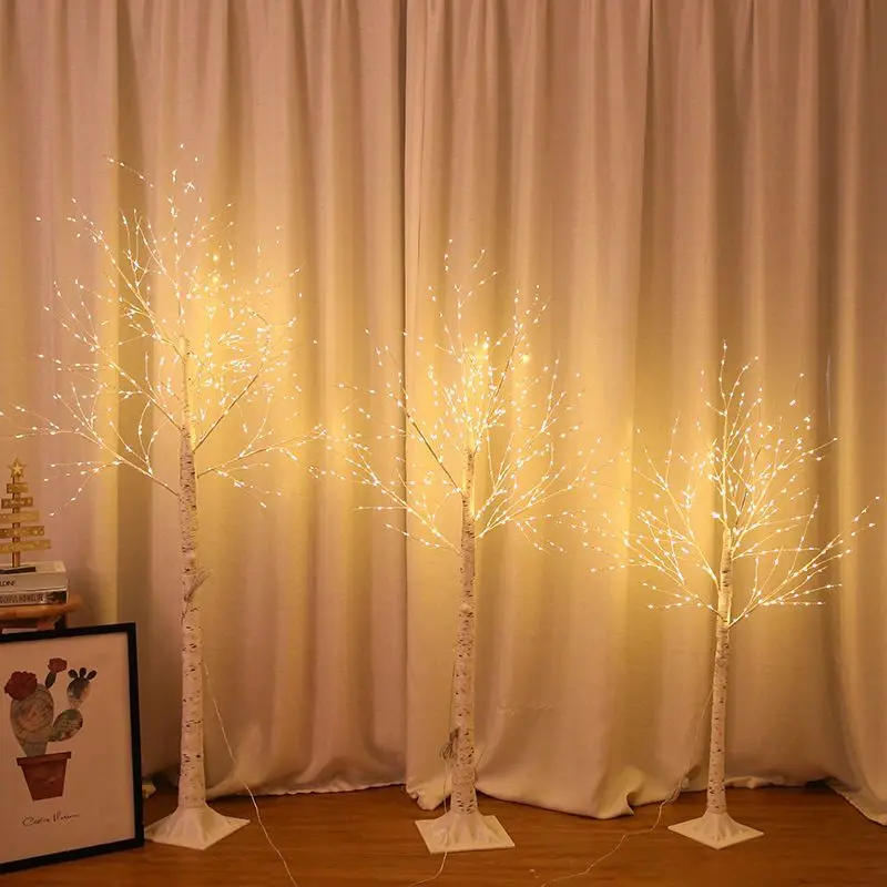 

4ft/5ft/6ft Lighted Birch Tree LED Warm White Lights Twig Tree with Twinkle Lights Artificial Tree Light for Christmas