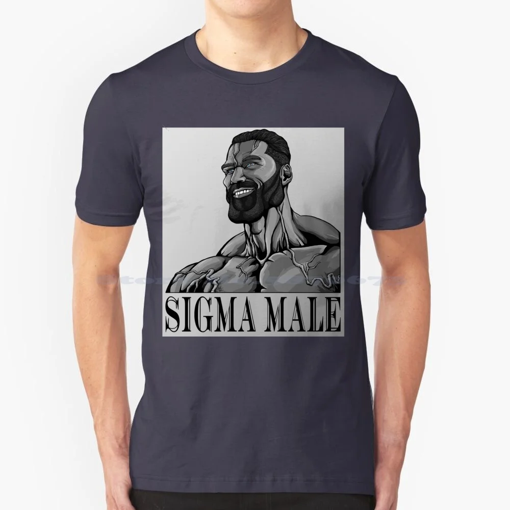 Sigma Male T Shirt 100% Cotton Tee Gigachad Sigma Male Fitness Muscle Bodybuilding Power Gym Heavy Man Men Model