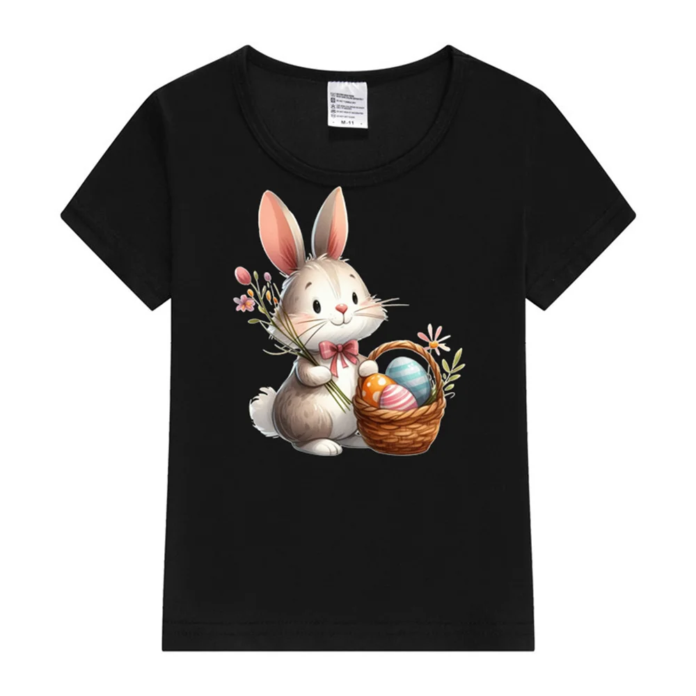 

2024 New Easter Bunny Looking for Egg Kids T-Shirt Bunny Toddler Shirt Boys Girls Clothes Children Easter's Day Gift Tee