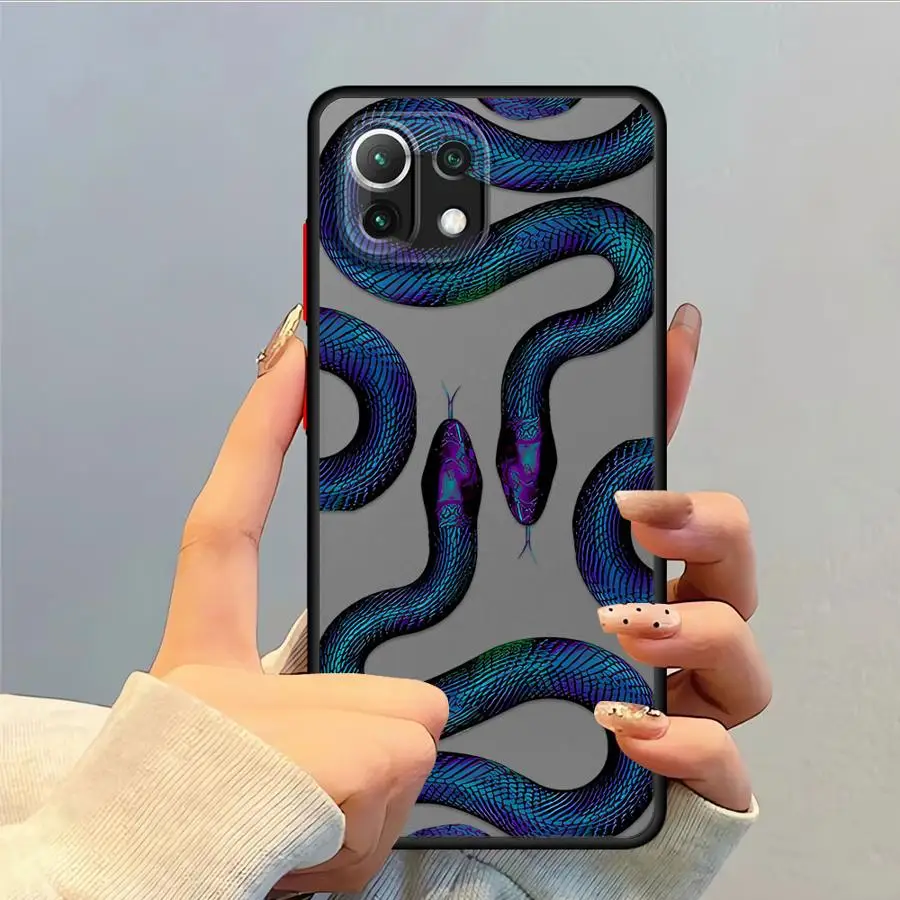 Casing untuk Xiaomi Mi 13 11 Lite 12x 12T 11T 10T 14 13 Pro Penutup Belakang Ponsel Mewah Motif Ular