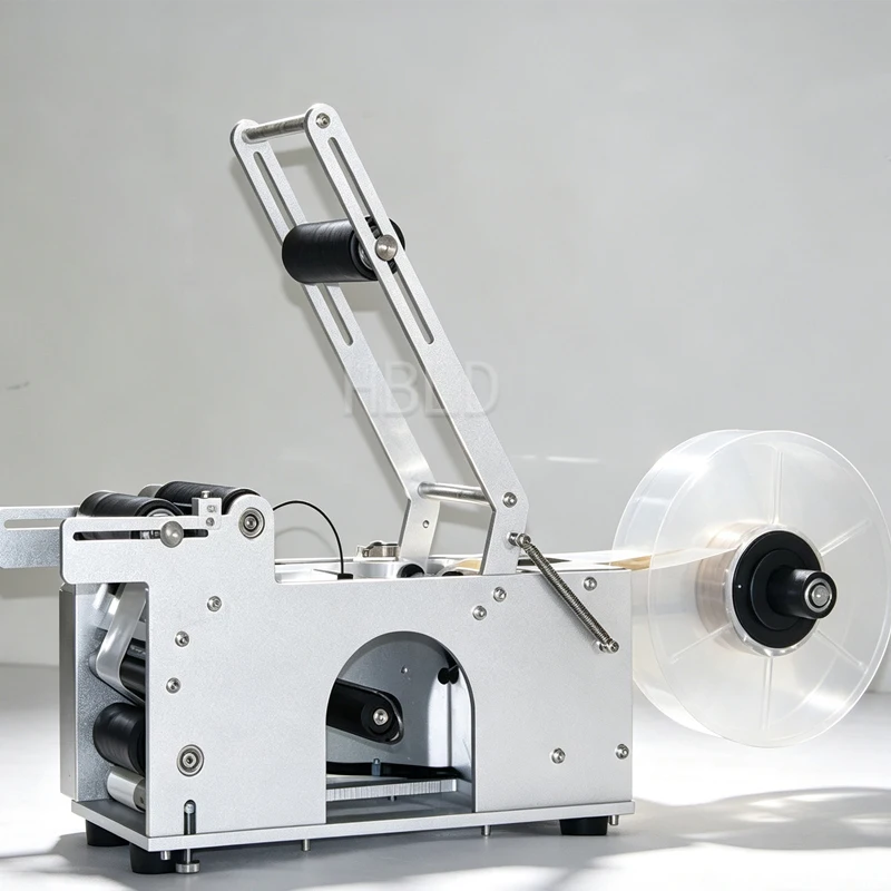 Round Vial Label Applicator Semi‑Auto Labeling Machine for Glass Plastic Bottle Jar Packaging Equipment