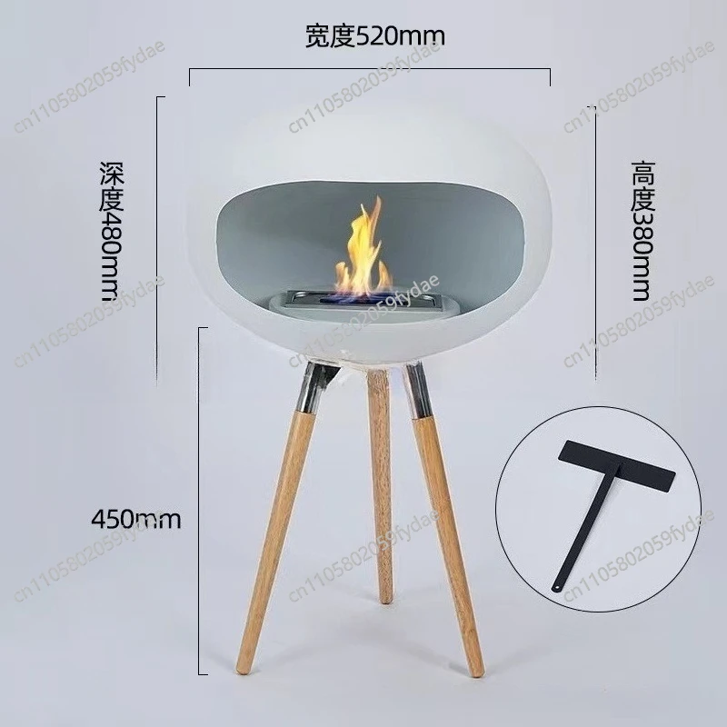 High-legged Fireplace, Real Stove, Outdoor and Indoor Decoration, High-end and Elegant Alcohol Fireplace