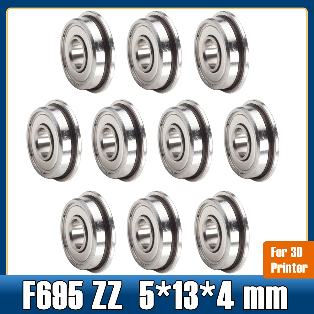 

F695ZZ Bearing ABEC-5 ( 10 PCS ) 5*13*4 mm Flanged F695Z Ball Bearings F695 ZZ F619/5ZZ