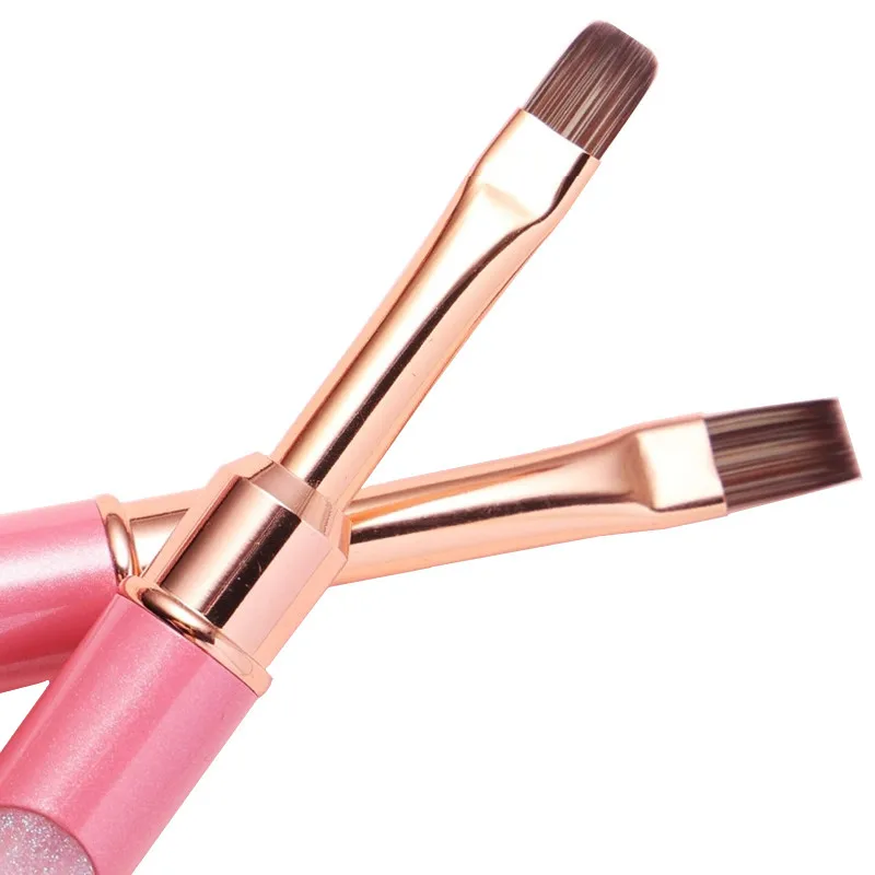 1/6PCS Rosa Nagel Pinsel Set Nail art Linie Malerei Pinsel Kristall Acryl Dünne Liner Zeichnung Stift Maniküre werkzeuge UV Gel