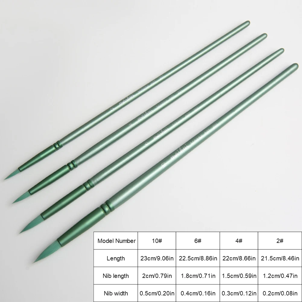 

4/6 шт. кисти для акварельных красок, набор кистей для рисования, нейлоновые волосы, акварельная кисть с плоской головкой, длинная ручка для акрилового масла, гуаши