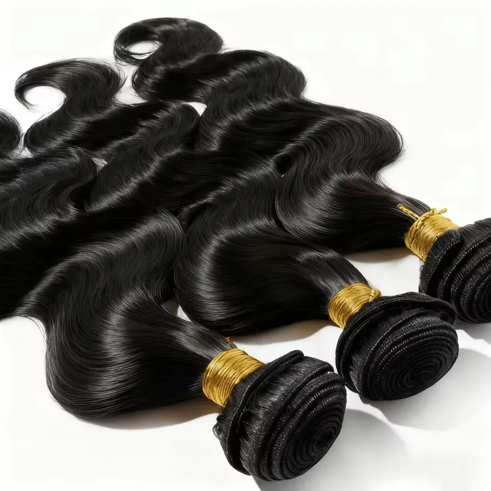 Körperwellen-Echthaar-Bündel, 100 % unverarbeitet, unbehandelt, brasilianisches 3/4-Bündel, natürliche Wasserwebart-Verlängerung, doppelter Schuss, 30,5–81,3 cm