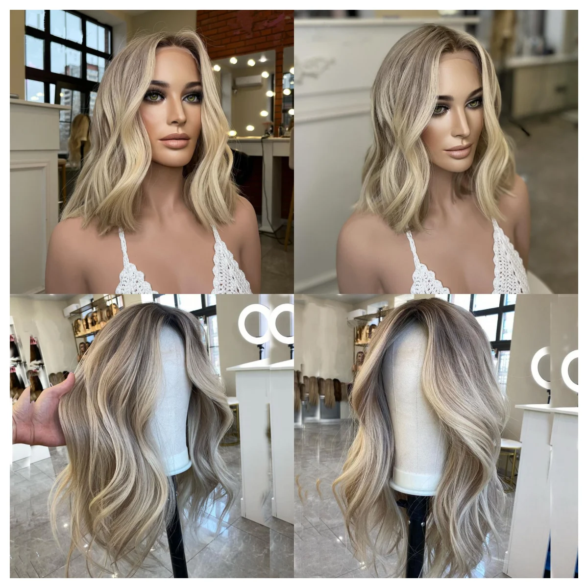 

HD Ombre Blonde Highlights Body Wave 13x4 Lace Front Human Hair Wigs Baby Hair Pre Plucked Short Bob Wig Glueless For Woman