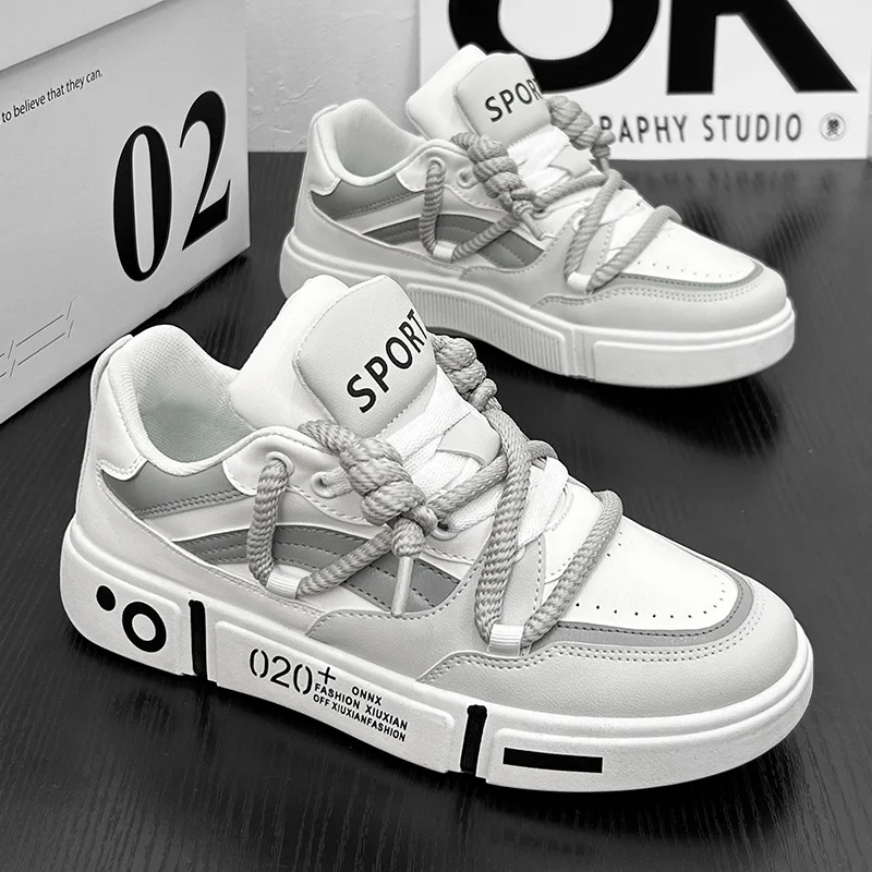 

2025 Autumn White Board Shoes For Man Woman Trend Low Top Youth Casual Sneakers Comfortable Platform Skateboard Sports Shoes Man