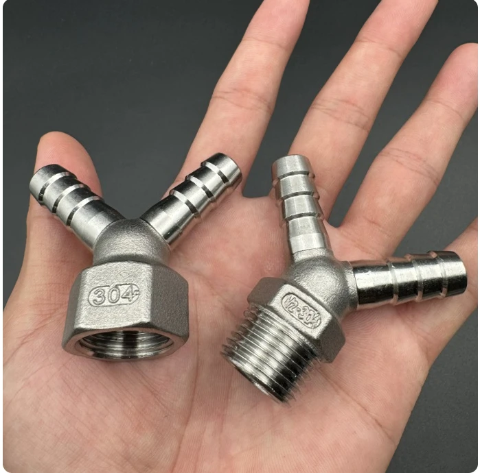 1PCS 1/2 1/4  Silk teeth Y-shaped pagoda tee 8mm 10mm 12mm one point two connector