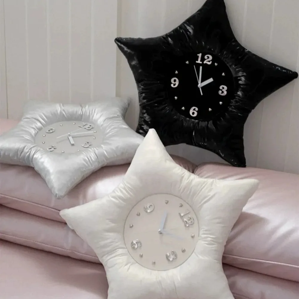 Korean Five-pointed Star Clock Creative Soft Wall Clock Living Room Decoration Background Clock Home Decoration Wall Hanging