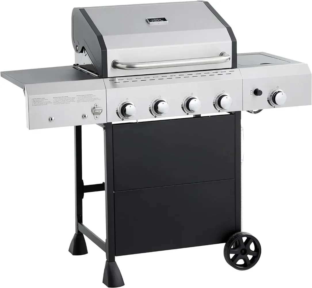 

Freestanding Gas Grill with Side Burner, 4 Burner (52,000 BTU) Easy Assemble - New