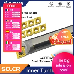 C04H-SCLCR03 C08K-SCLCR06 텅스텐 강철 커터 바 내부 구멍 터닝 공구 CCMT 카바이드 블레이드 선반 공구 세트 C12M-SCLCR06