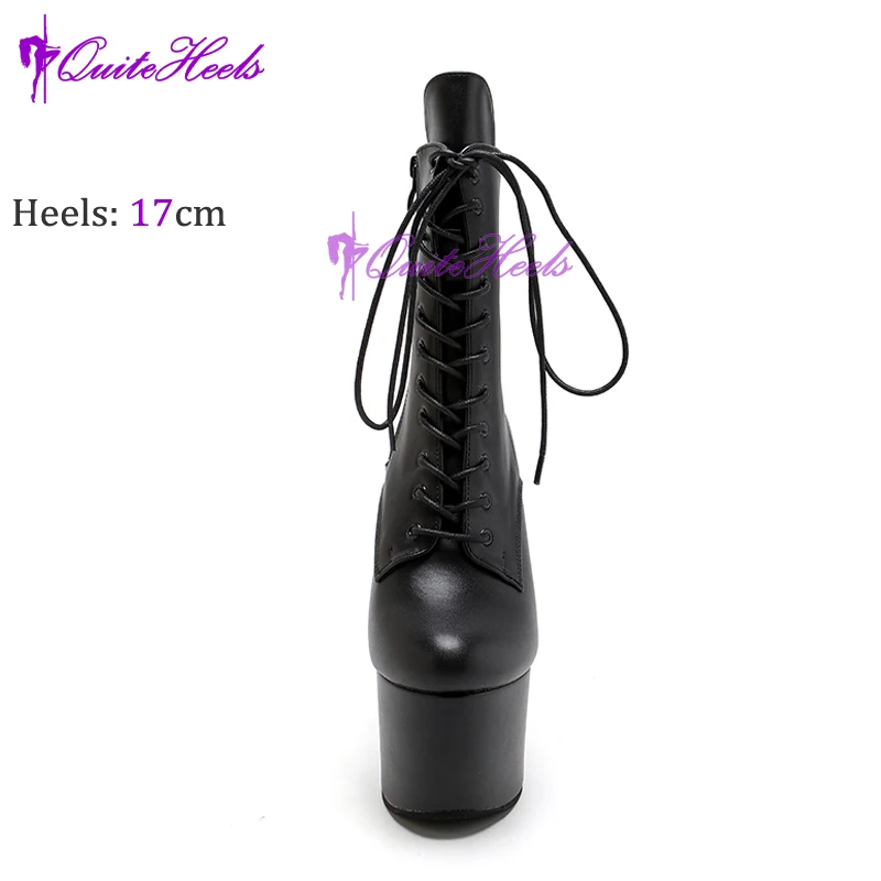 Hotales Black Matt Exotic Stripper Ankle Boots 17 20cm High Heels Platform Sexy Pole Dance Shoes Women 36-41