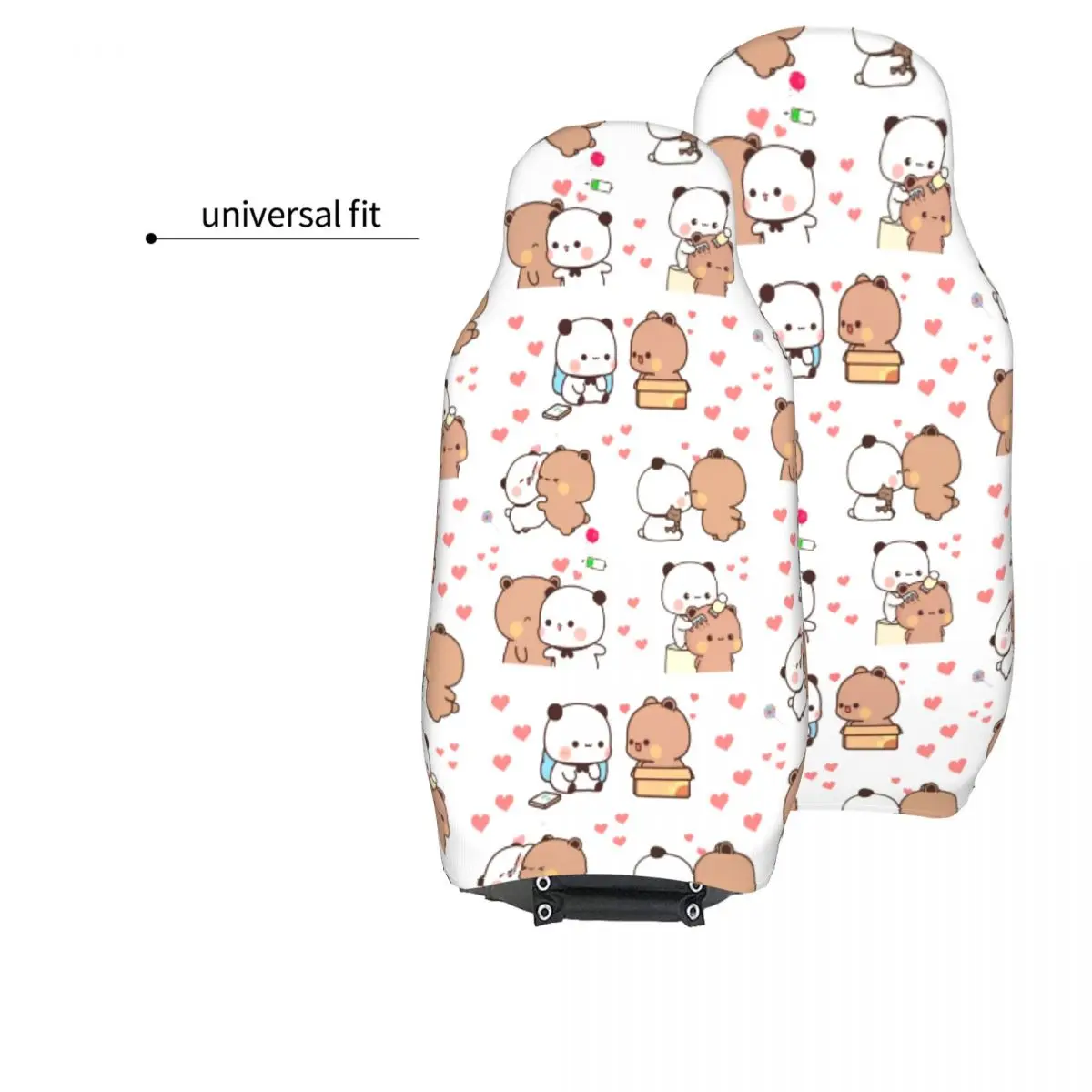Bubu Dudu Love Story Universal Car Seat Cover Off-Road Travel Cute Panda Bear Seat Covers Fiber Car Accessories