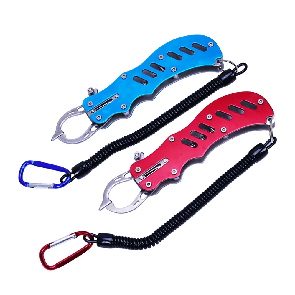 

Fish Lip Gripper, Aluminium Alloy Fishing Grip One-handed Grabber Holder With Lanyard For Outdoor Fishing Gifts For Men Father