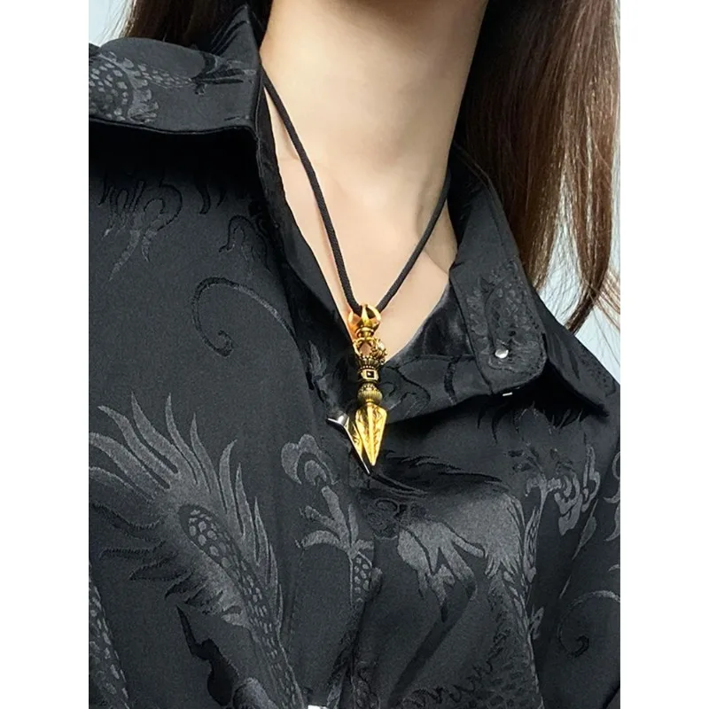 

Ожерелье с подвеской Vajra в винтажном стиле, уникальные унисекс, минималистичные универсальные модные украшения для мужчин и женщин, повседневная одежда, духовный подарок