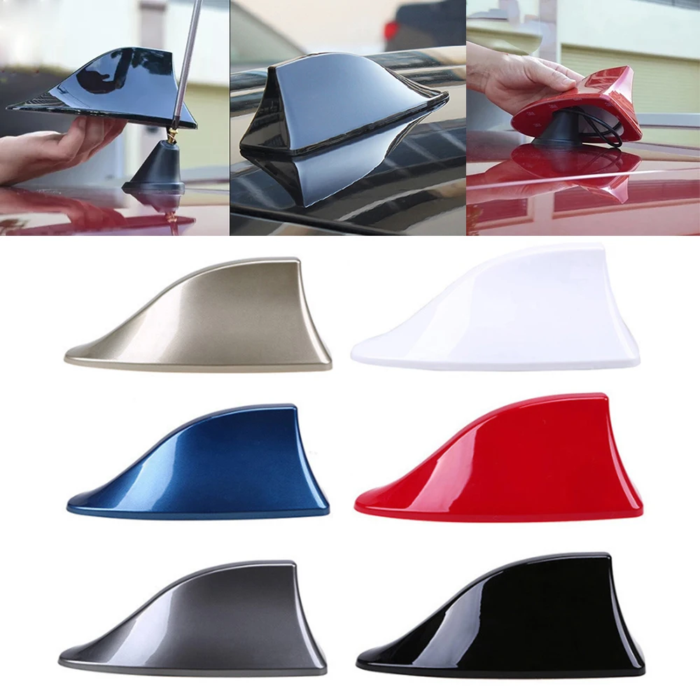 Car Radio Shark Fin Car Shark Antenna Radio FM Signal Design For All Automobiles Aerials Auto Exterior Styling Replacement Parts