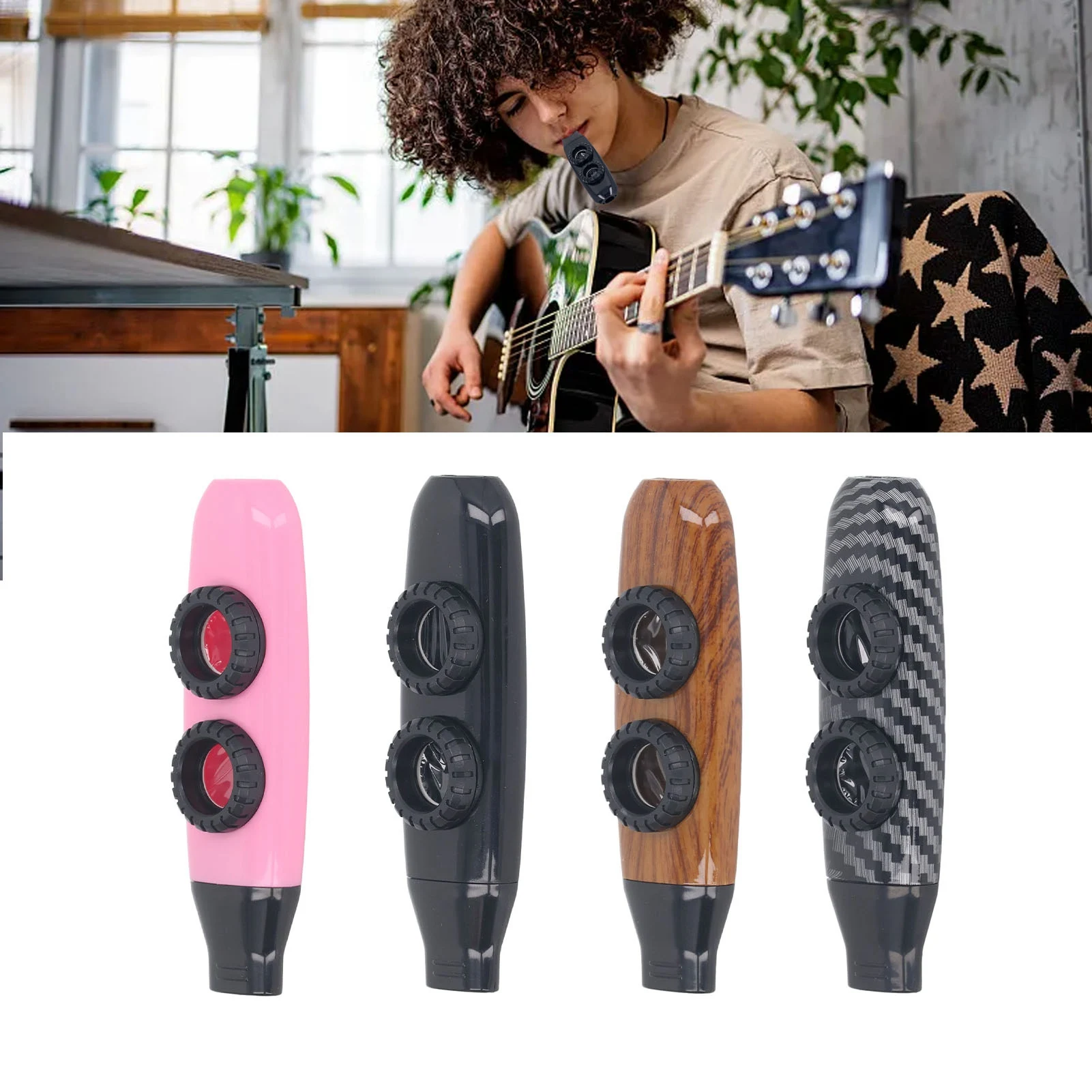 Kazoo-Flöte mit Membran, Kazoo-Flöte, Doppelloch-Flöte, verstellbares Musikblasinstrument mit Membran für Spielauftritte