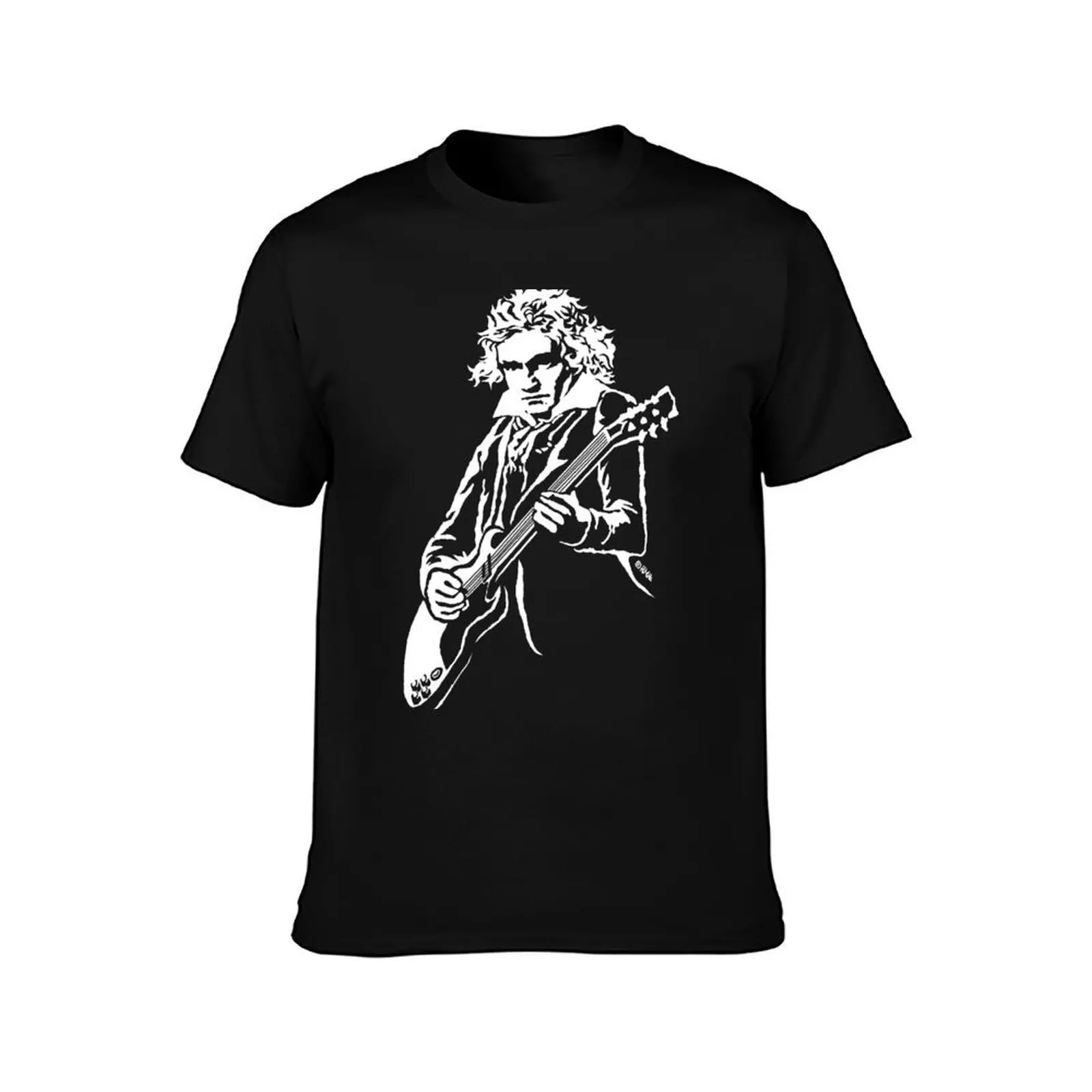 Beethoven Rock! T-Shirt Basic Solid Color Short Sleeve Cotton Top T-Shirt